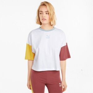 Puma CLSX Colorblocked Dropped-Shoulder Boyfriend T-Shirt